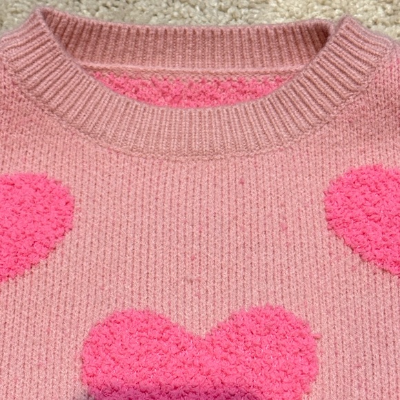 Pink Heart Pattern Sweater - Picture 10 of 12